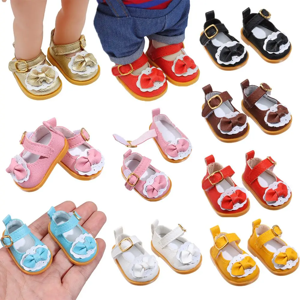 20 Style Doll Shoes  Bow Bright Leather Shoes For 14 Inches Doll Toys Cute Mini Shoes Girl's Casual Wears Gifts Doll Accessories