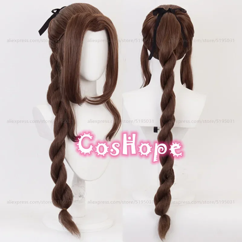 

Парик для косплея Aerith gainsborо, термостойкие синтетические волосы из аниме «оплетка», коричневый
