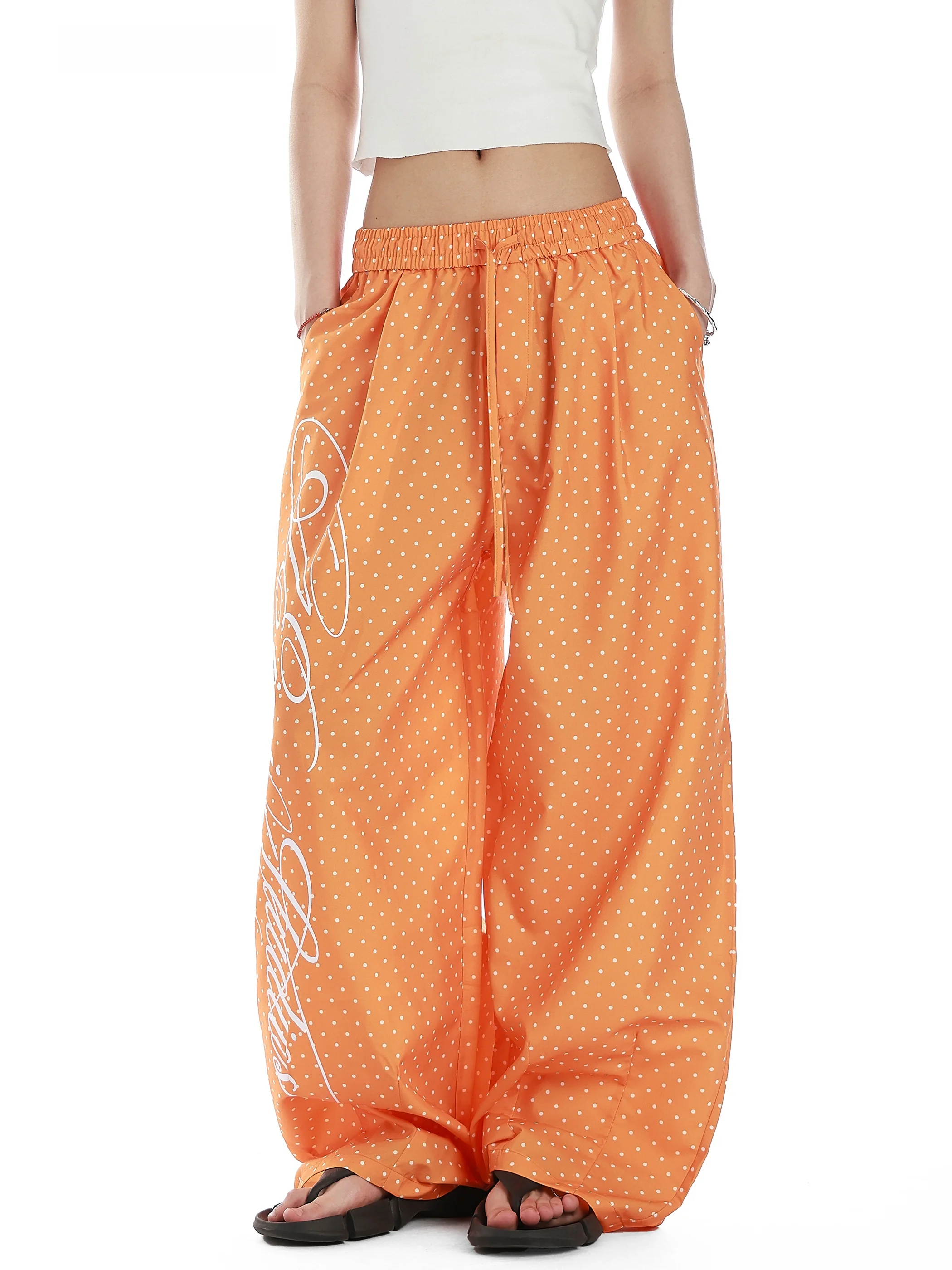 

Повседневные брюки в американском стиле Cleanfit с принтом в горошек, быстросохнущие, широкие, в стиле парашютиста, летние, легкие, удобные