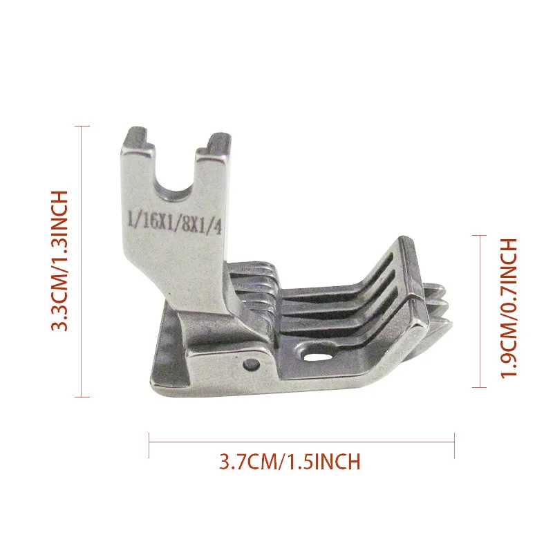 Prensatelas de guía de tres bordes para máquina de coser Industrial, prensatelas de cerradura de puntada recta de una sola aguja, derecha, SP-18