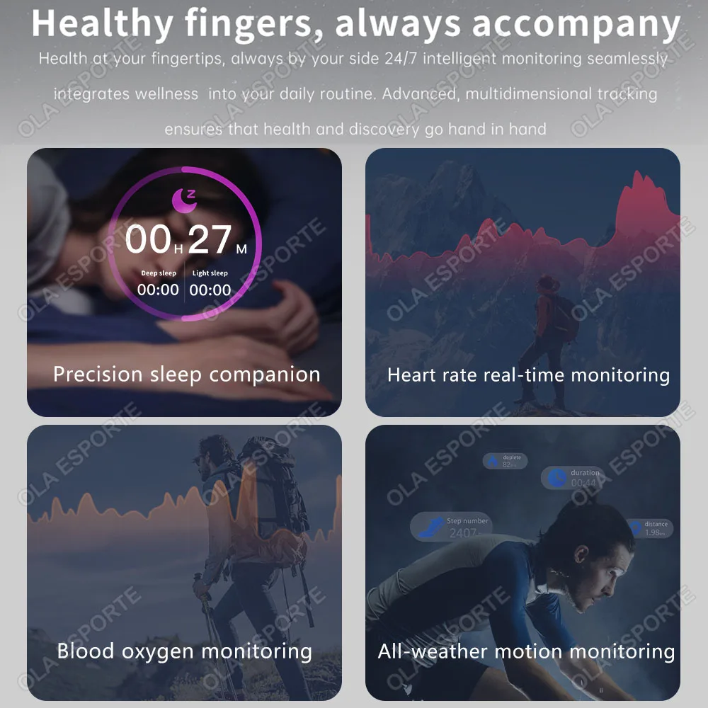 2025 حلقة ذكية جديدة معدل ضربات القلب الأكسجين في الدم مراقبة النوم التحكم بالإيماءات TikTok حلقة ذكية وسائط رياضية متعددة لنظام أندرويد IOS