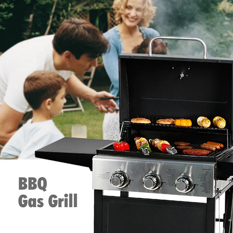 Courtyard Outdoor Gas BBQ Grill Garden Household American Style Braised Oven Removable Barbecue Rack With Seasoning Basket