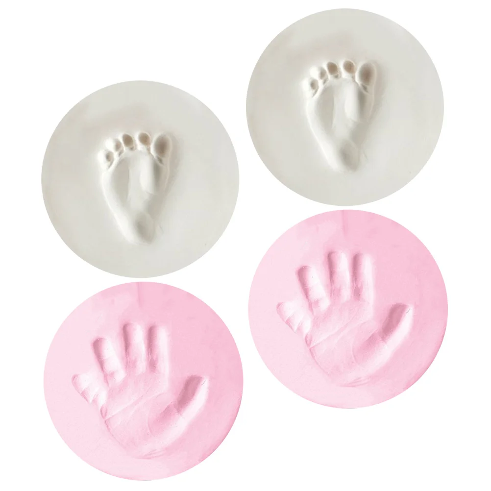 4pcs Baby Handprint Footprint Kit Diy Newborn Memory Gift Infant Keepsake Mud Cradle Decor Handprint Maker Set