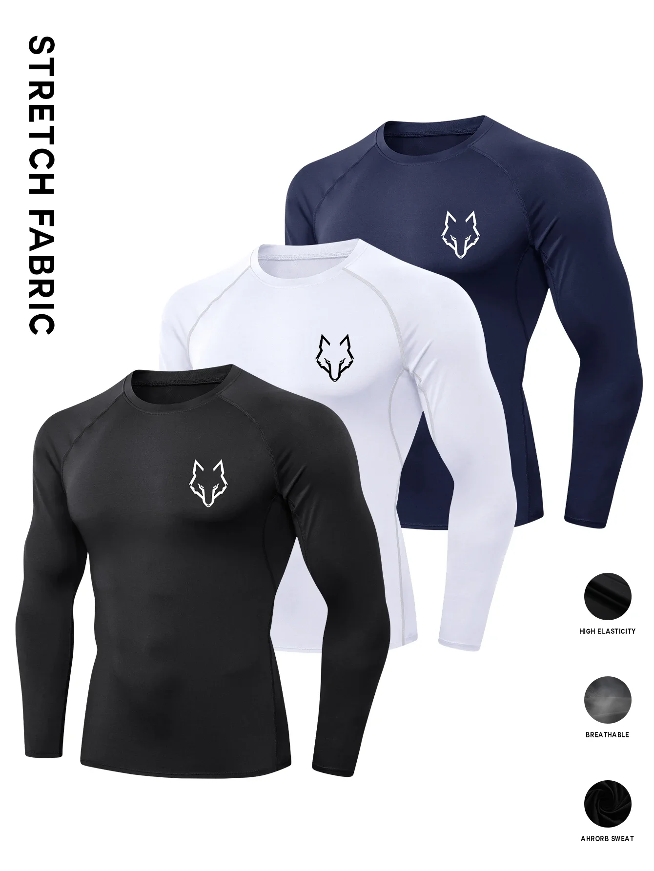 

Трехсекционная спортивная одежда с длинными рукавами и 2d аниме-принтом, плотная, для фитнеса, бега, быстросохнущая дышащая спортивная одежда для баскетбола