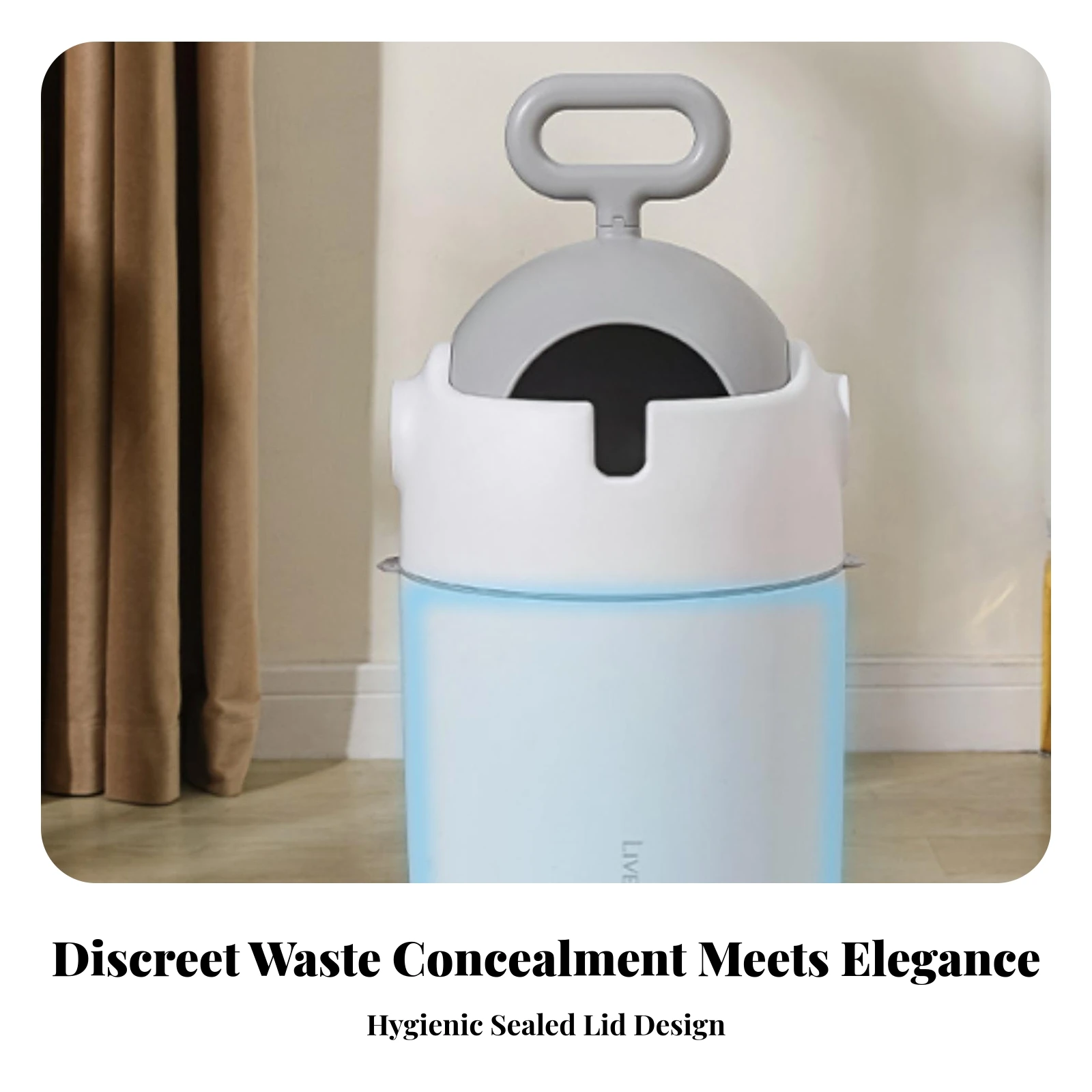 Diaper Pail Odor-Locking Bathroom Waste Bin Trash Can with Inner Container Easy to Clean Trash Can with Outer Shell Messwithout