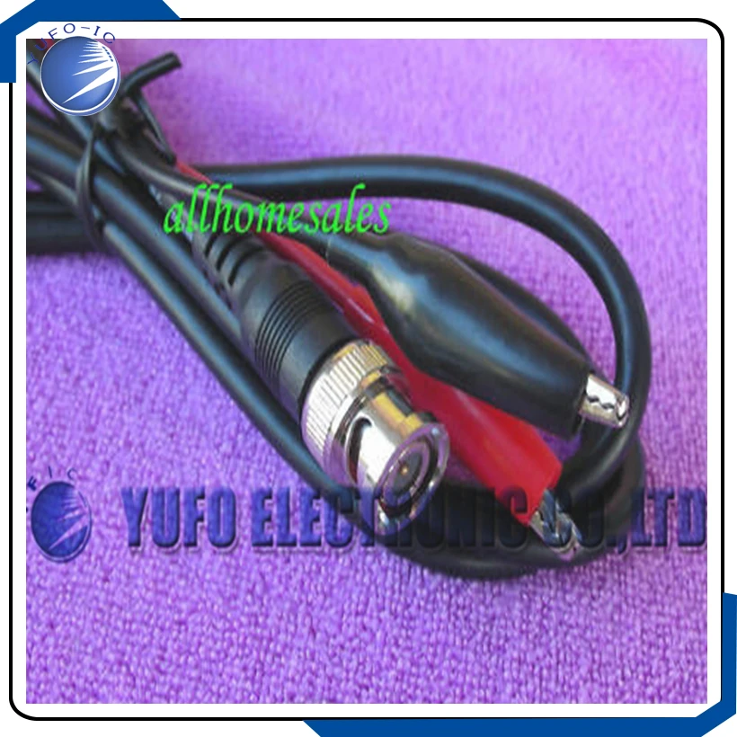 Free Shipping One Lot 5pc Coax Cable BNC Male to Crocodile Clip Test Lead 1.5M