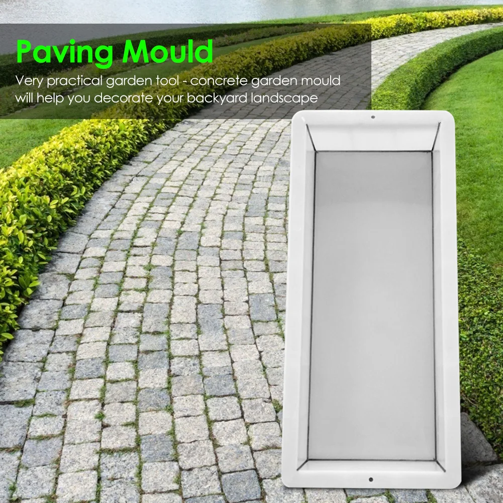 Garden Path Paving Moulds Home DIY Concrete Reusable Rectangle-shaped Stone Mold