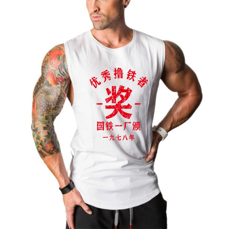 Cotton Mens Running Vests Sleeveless Breathable Gym Workouts Tank Top Fitness Bodybuilding Casual Jogging Undershirt Summer Vest