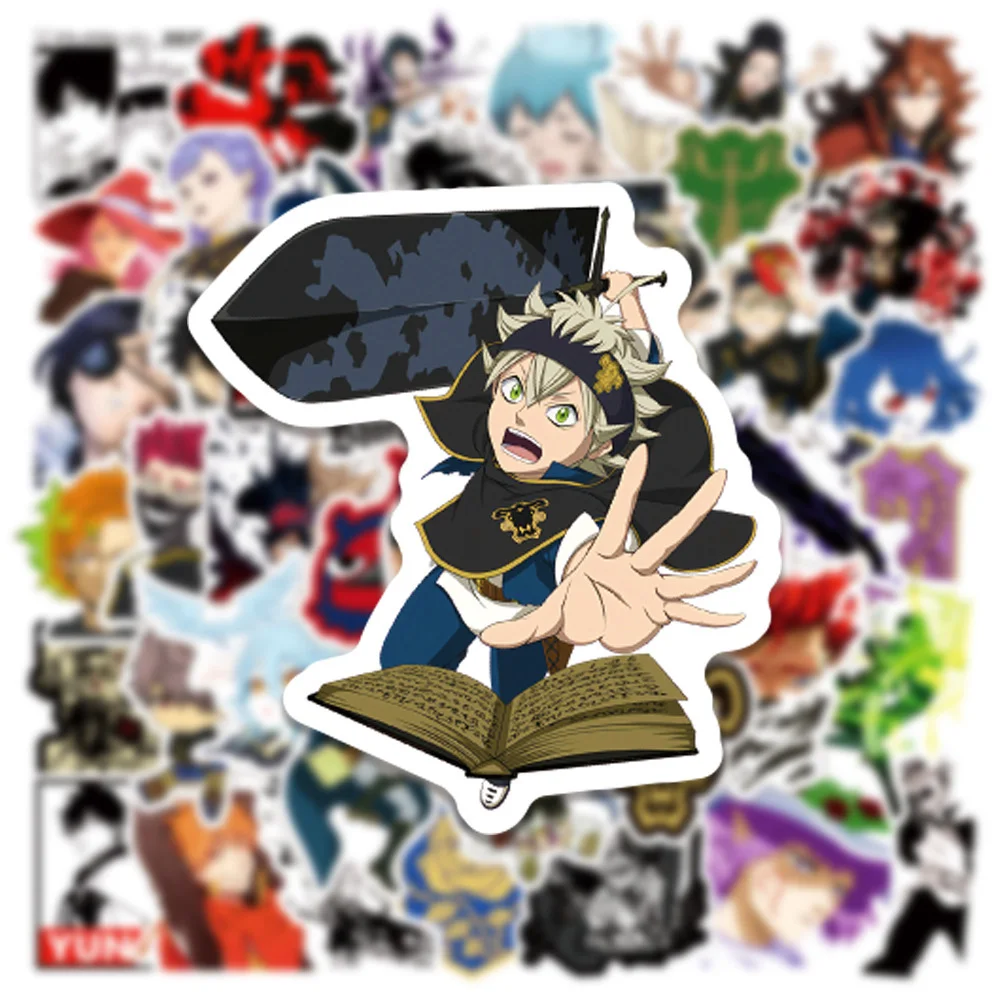 10/30/50PCS Cool Black Clover Anime Stickers PVC Graffiti Decals Waterpoof DIY Suitcase Guitar Wall Notebook Stickers Toy Gift