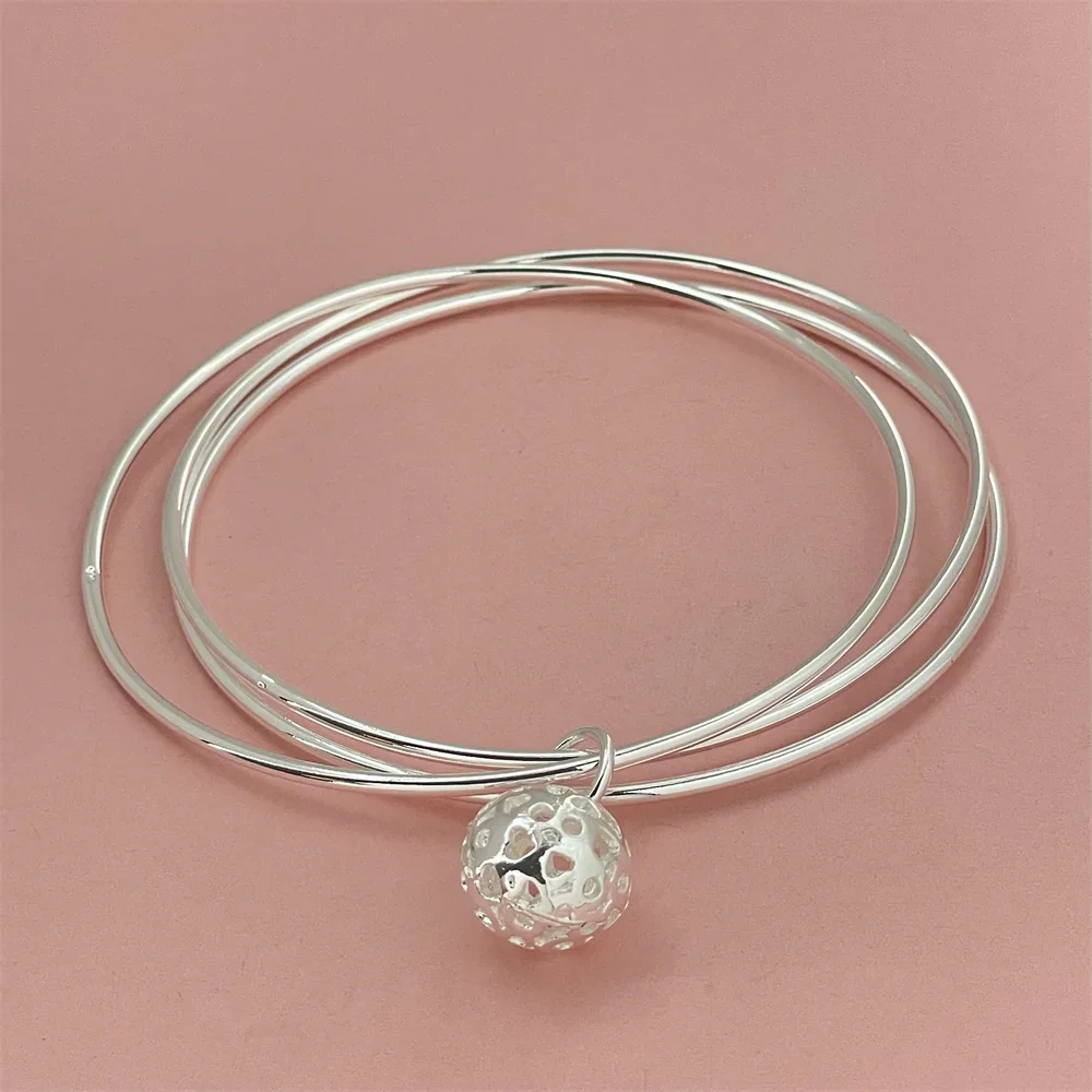 New 925 Sterling Silver Open Bracelet Suitable For Men And Women To Wear Or Give As Gifts