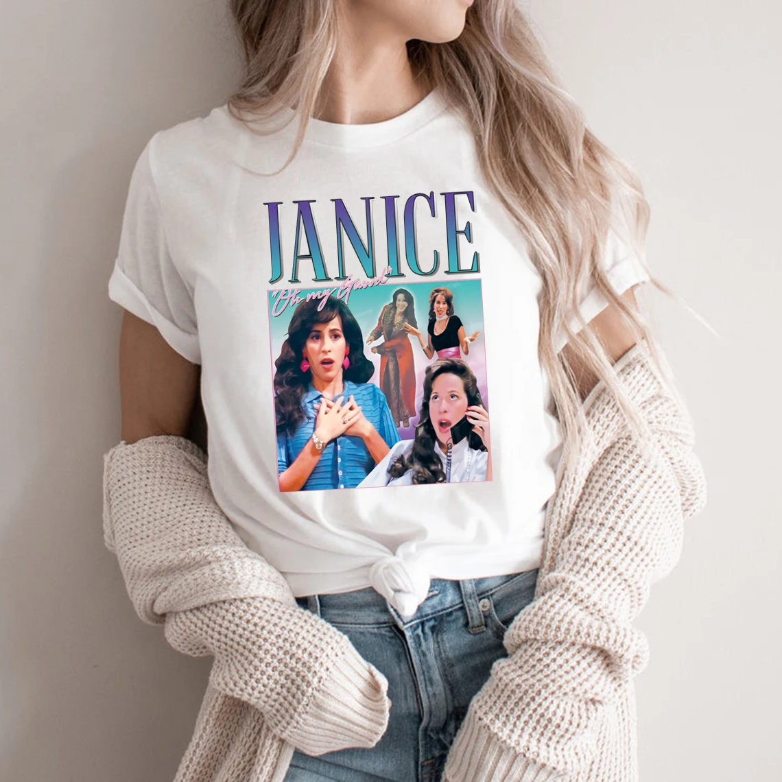 

Janice Oh My God Friends T Shirt Friends TV Show Shirt Vintage 90's Unisex T Shirts Short Sleeve Casual Tops Funny Tshirts Tee