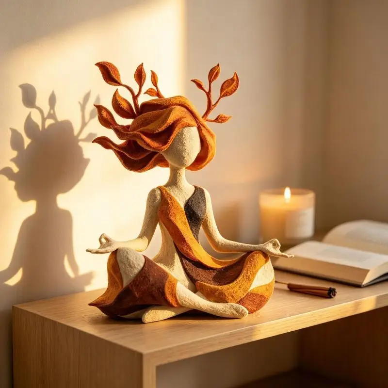 Statuette de yoga en résine Serenity Growth, sculpture abstraite de méditation, statue de pleine conscience, paix intérieure, décoration de chambre à coucher