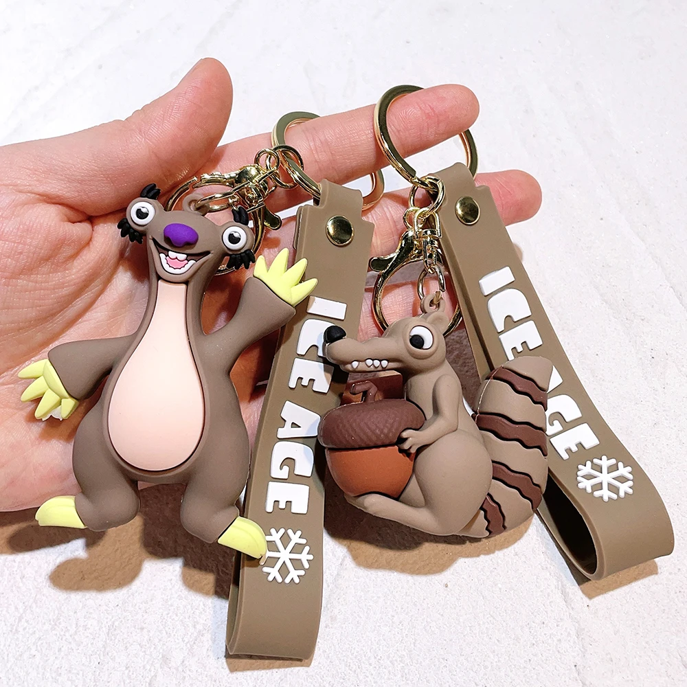 Ice age Keychains Manny Diego Sid Keyrings Mammoth RAZ Anime Figure Keychain Sabre Birthday Gifts Christmas Jewelry