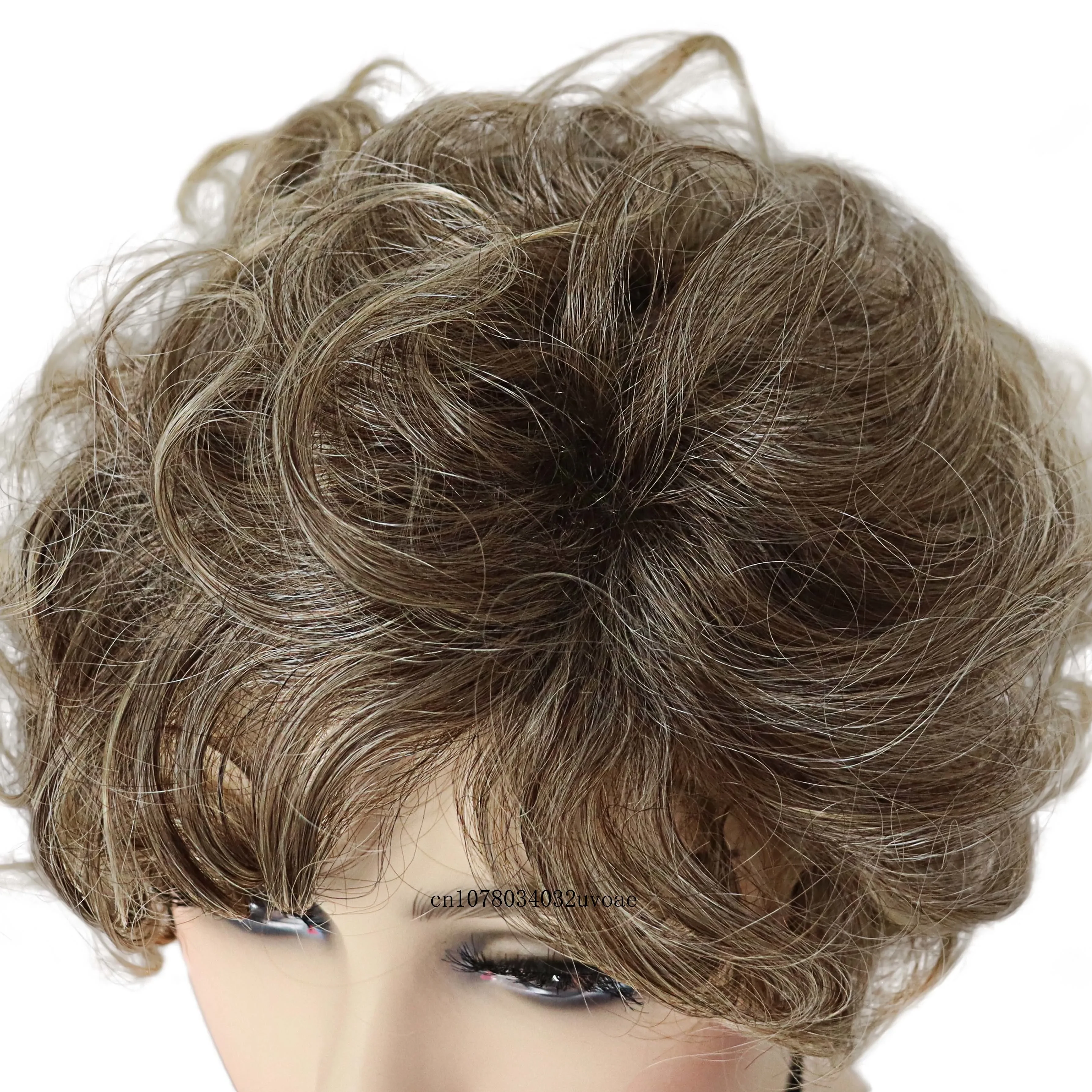الاصطناعية أومبير شقراء شعر مستعار قصير الباروكات للنساء فوضوي مجعد الشعر اليومي تأثيري منتصف العمر الإناث هدية شعر مستعار طبيعي تنفس #3