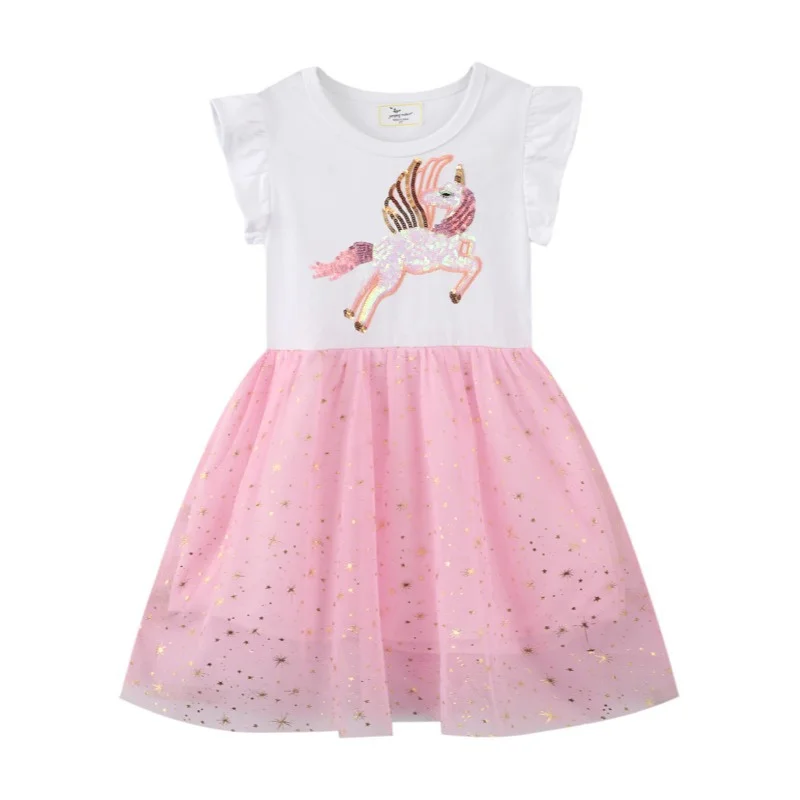 

Jumping Meters 2-7T New Arrival Princess Girls Party Tutu Dresses Unicorn Beading Summer Toddler Kid Costume Frock Birthday