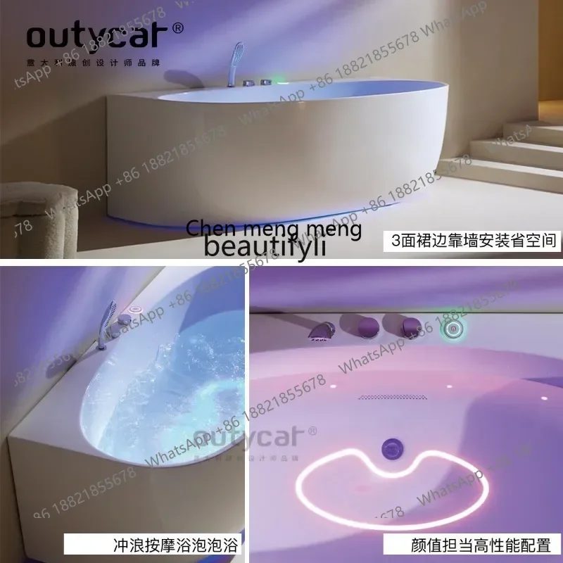 X Q Acrylic intelligent control invisible lights bubble bathtub surfing jacuzzi