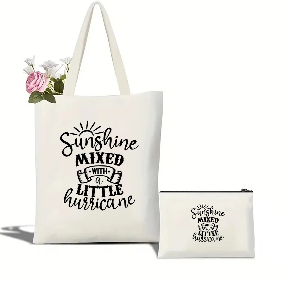 

Sunshine, смешанная с маленькой холщовой сумкой с ураганом, дерзкий подарок для нее, весенний школьный рюкзак для путешествий, любителей книг, ежедневное использование