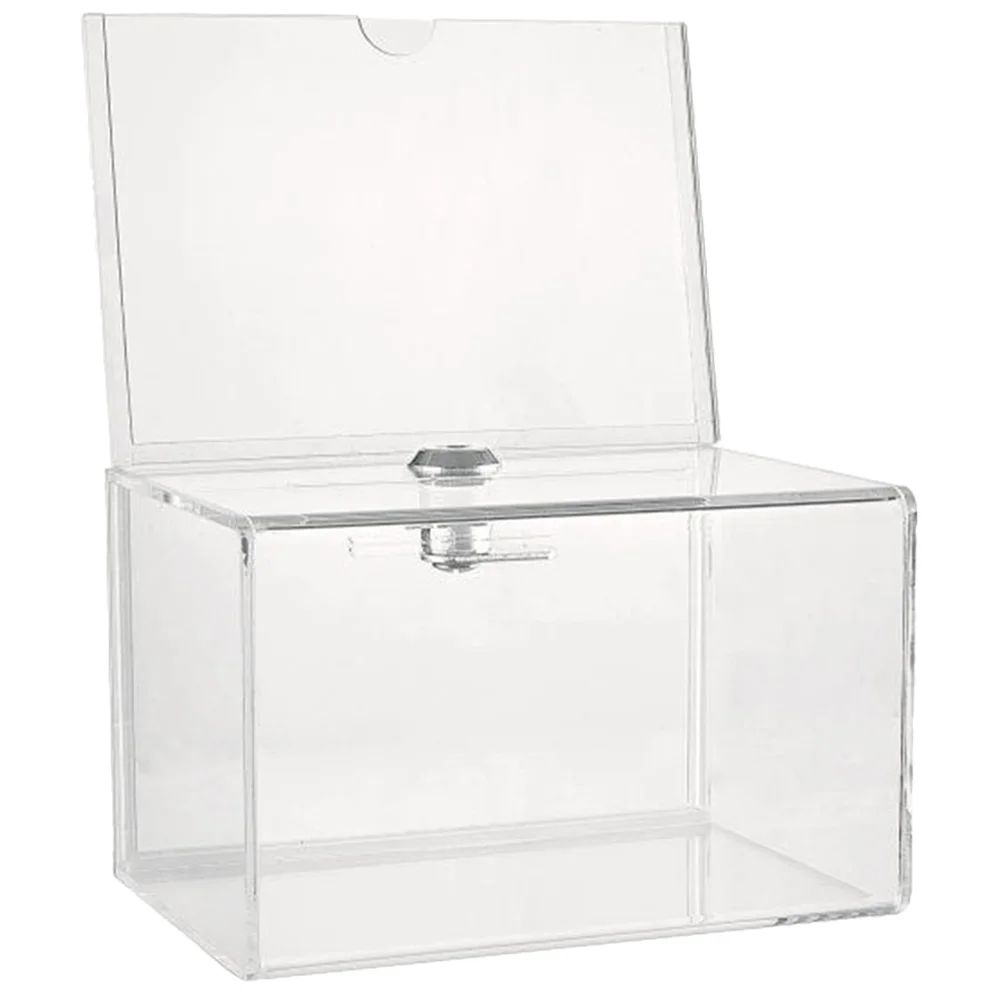 Acrylic Ballot Box Letter Post Container Donation Boxes for Fundraising Clear Window Mailbox