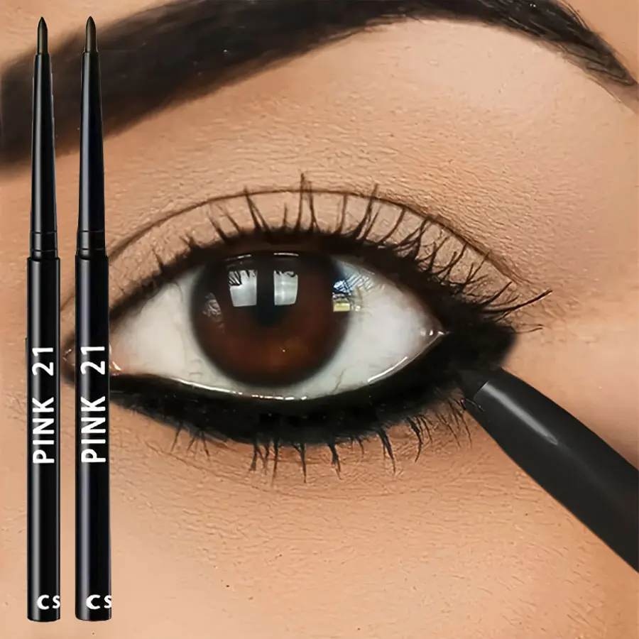 2pcs Waterproof & Sweat-Proof Black Eyeliner Pencils - Long-LastingSmudge-Proof for Bold Eye Makeup, Easy Glide Formula for Perf