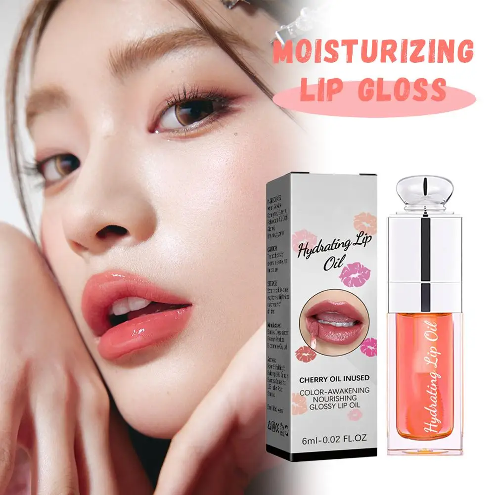 Brillo de aceite para labios, maquillaje hidratante no pegajoso, Sexy, brillante, imprimación con brillo, tinte, bálsamo labial, Cosméticos para el cuidado ﻿ Labio