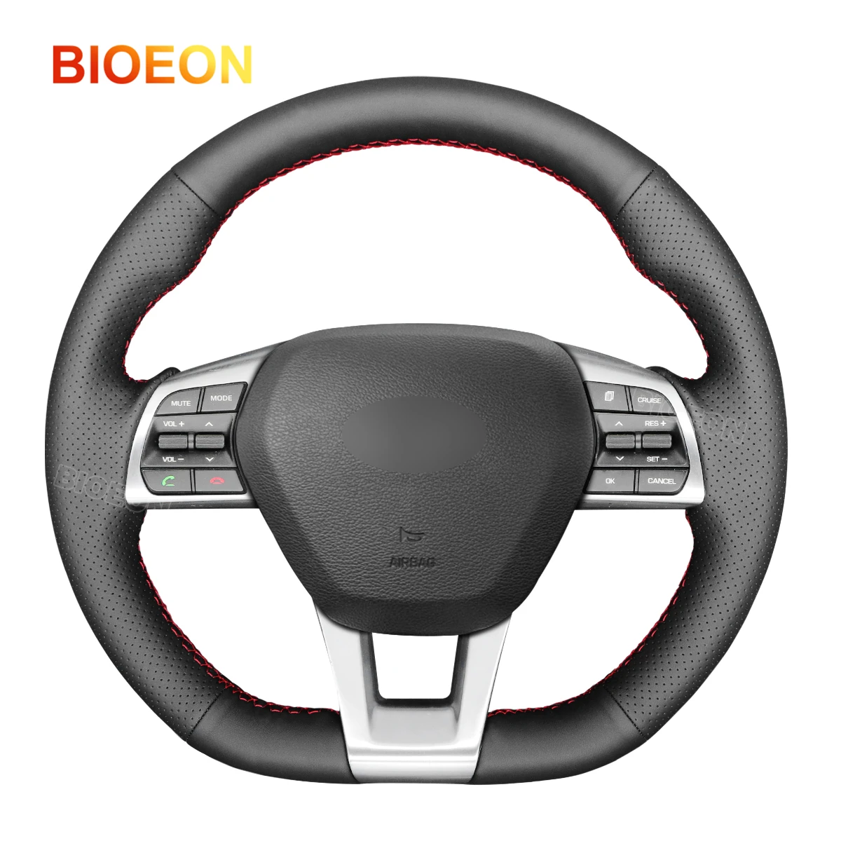 

Чехол на руль Bioeon из искусственной кожи с прошивкой вручную для Hyundai Sonata 2015-2019