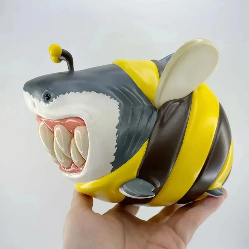 

2025 Q-version Shark Bee Ornament Cute Personality Spoof Resin Decoration Crafts For Home Rooms Children's Birthday Gifts