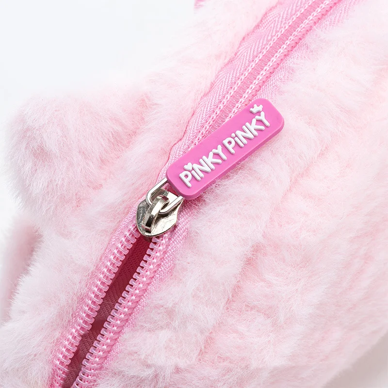 Estuche de lápices de felpa Kawaii My Little Pony, bolsa de maquillaje para niñas, monedero portátil, bonito organizador de papelería, bolsa de lápices, almacenamiento escolar