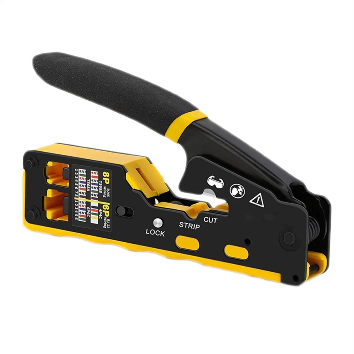 A64I RJ45 Crimp Tool Kit Pass Through Cat6 Crimping Tool for Cat5 Cat5e Cat6 8P8C Connector, All-in-1 Ethernet Crimper