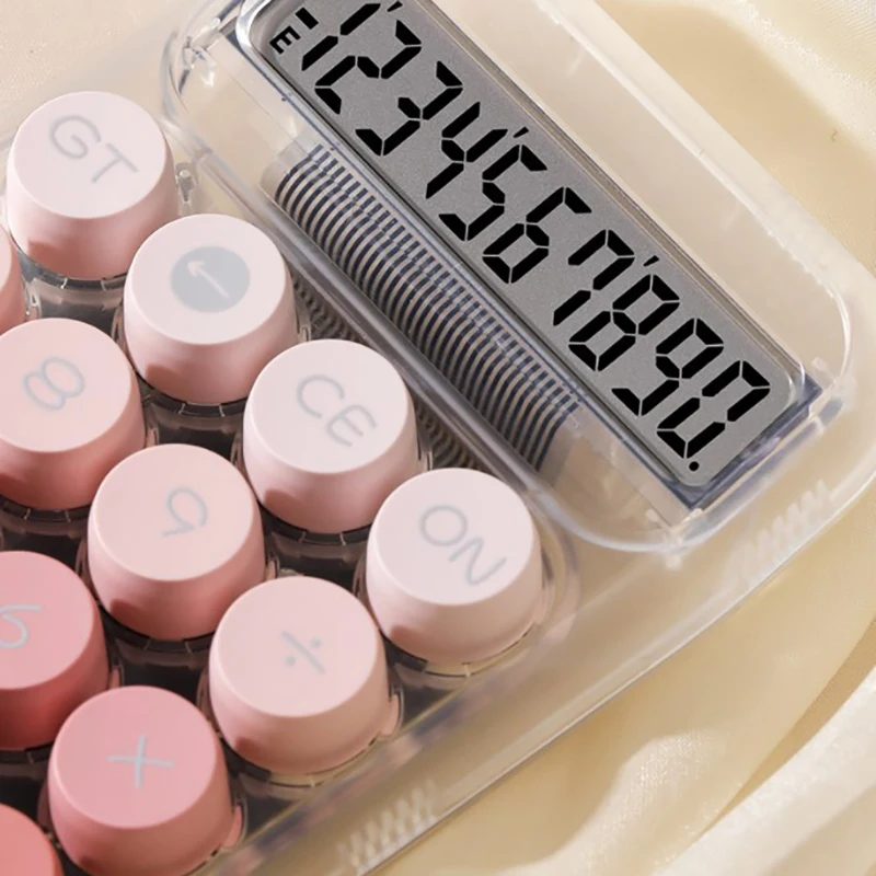 Mechanical Pushbutton Calculator 10-Digit Display Large LCD Display Calculator Basic Standard Calculator For School Home