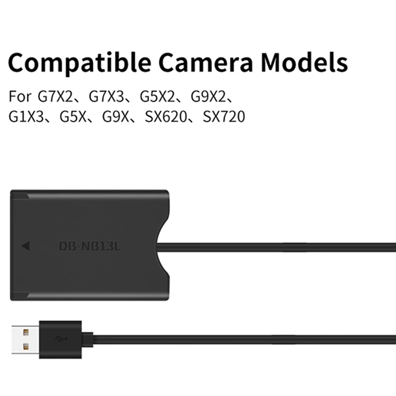 3X NB-13L Dummy Battery With USB-A Power Adapter DC Coupler For Canon G7X2 G7X3 G5X2 G9X2 G1X3 G5X G9X SX620 SX720 SX730