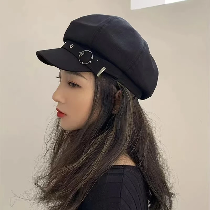 Berets Women Solid Students Chic Streetwear Hot Sale Korean Version Leisure All-match Travel Outdoor Classy Retro Caps Feminine