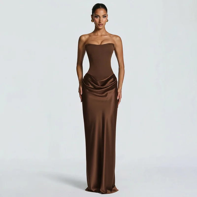 2026 Sommer Neues Elegantes Ärmelloses Figurbetontes Kleid für Damen mit Bandverzierung Formelles Bodycon-Kleid – Detail 39