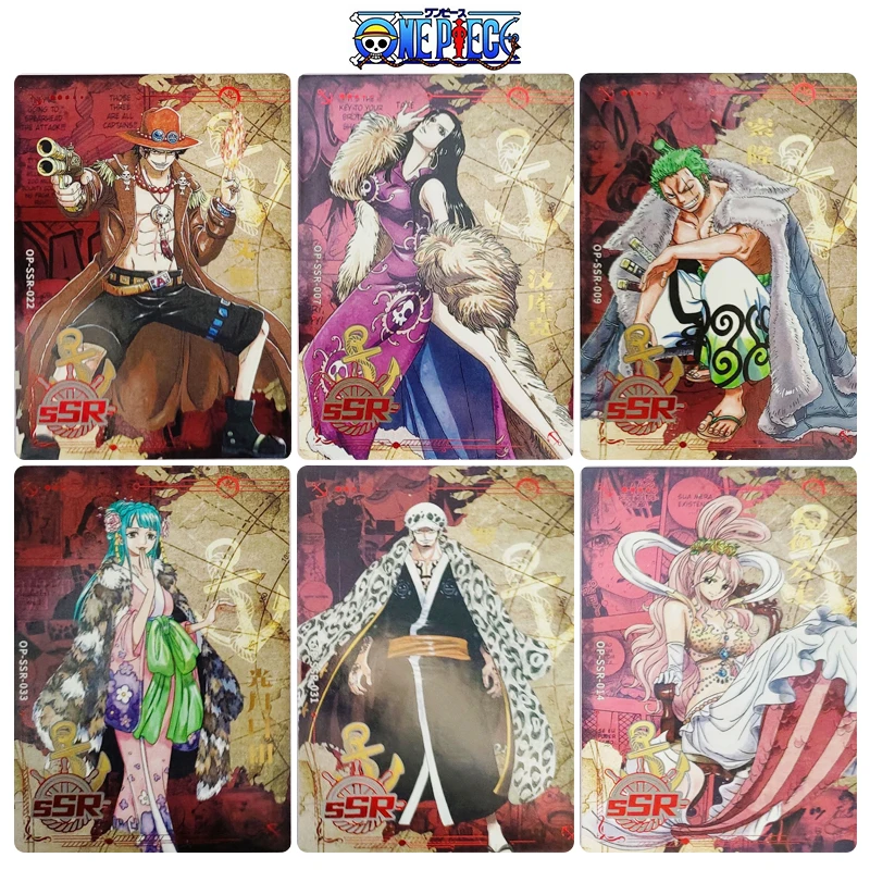 ONE PIECE SSR SR XP ZR GR series Collection card Jinbe Nico Robin Sanji Anime characters Flash card Cartoon toys Christmas gift