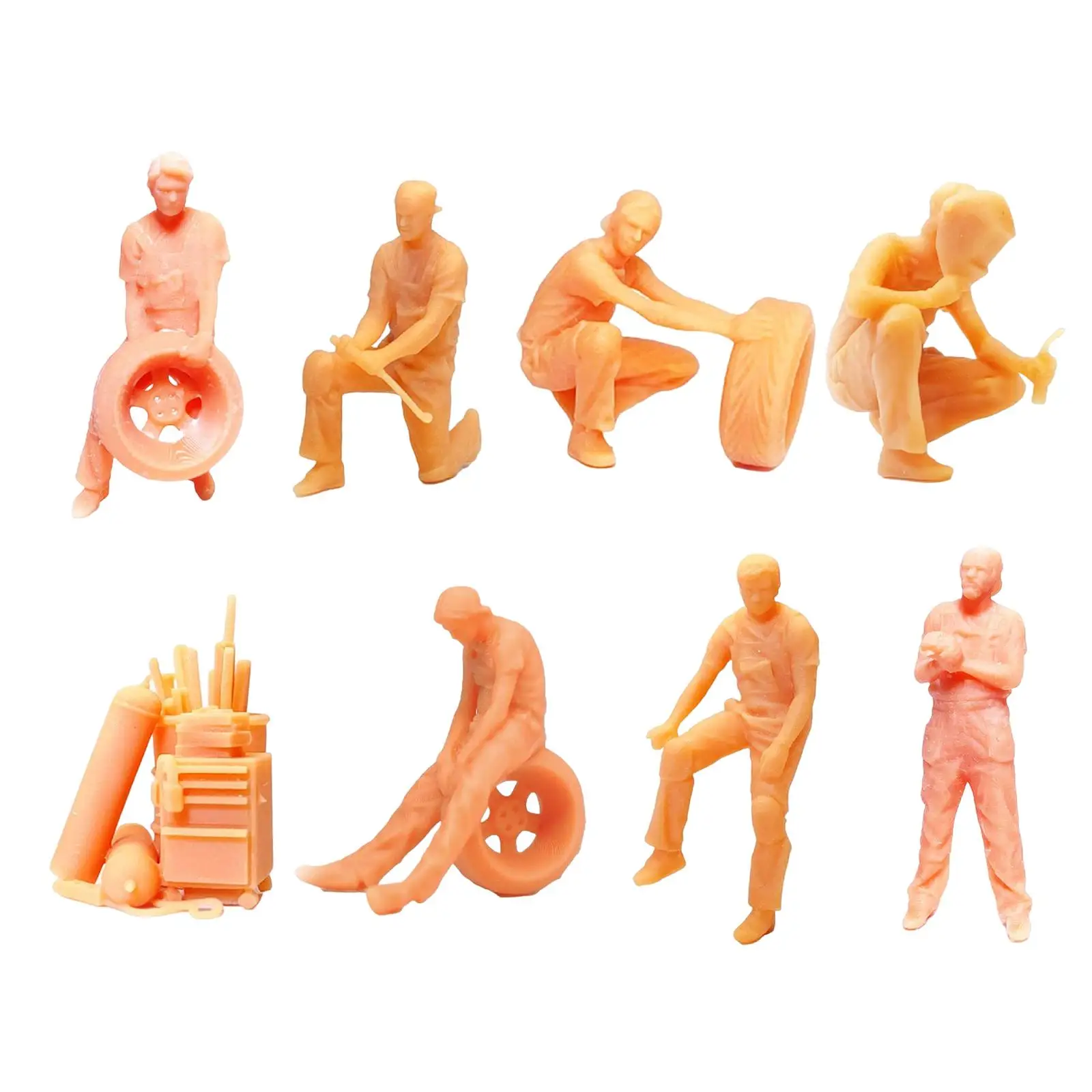 Figuras de juego de rol de motociclista de personas pequeñas de resina 1/64, diseño de escena Diorama