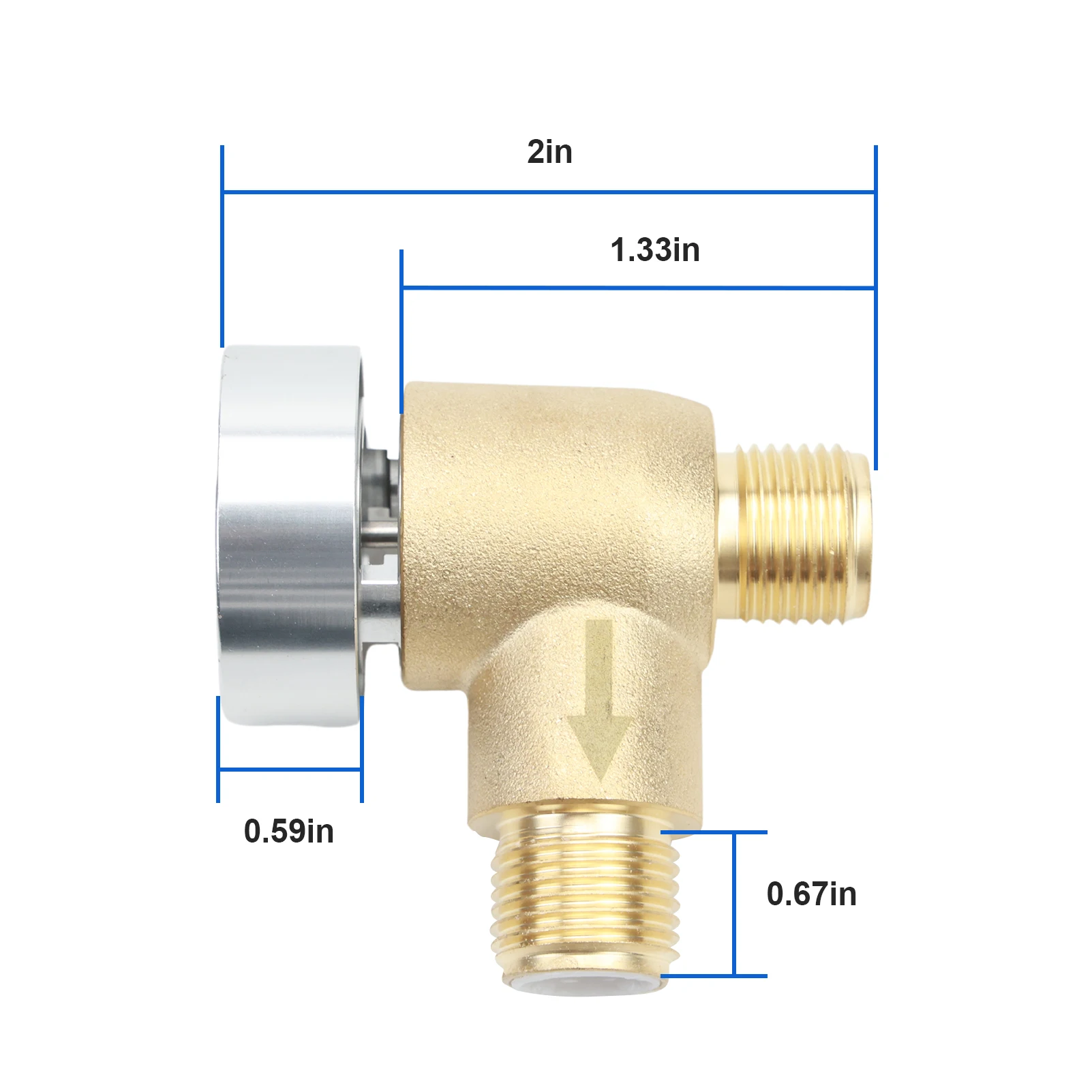 571-VAC-CHK-A Upgraded Brass RV Vacuum Breaker Check Valve Compatible with RV Campers Travel Trailers 1/2 DN Male