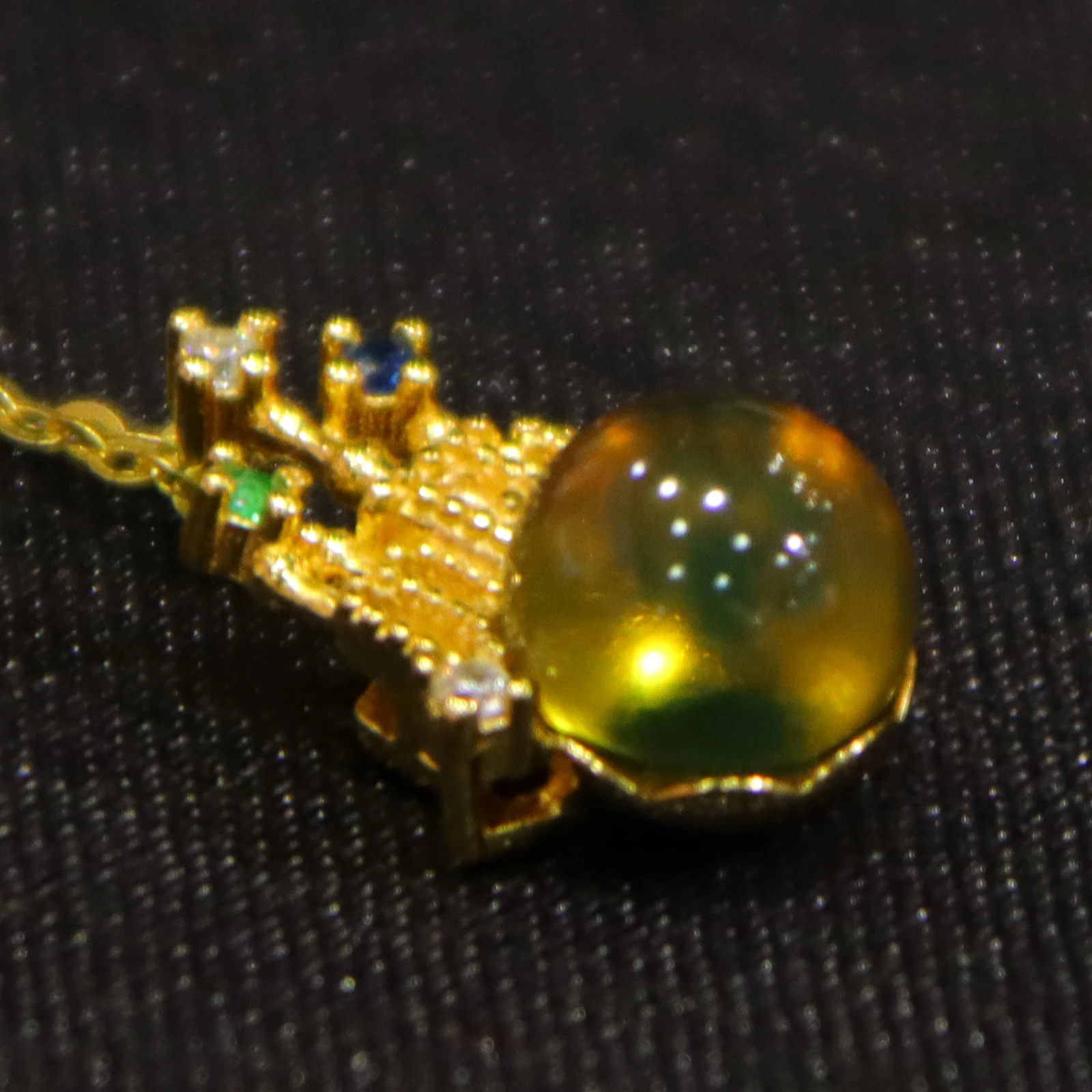 Unique 8x9mm Color-Changing Natural Blue Amber Pendant - An Anniversary Keepsake For A Loved One