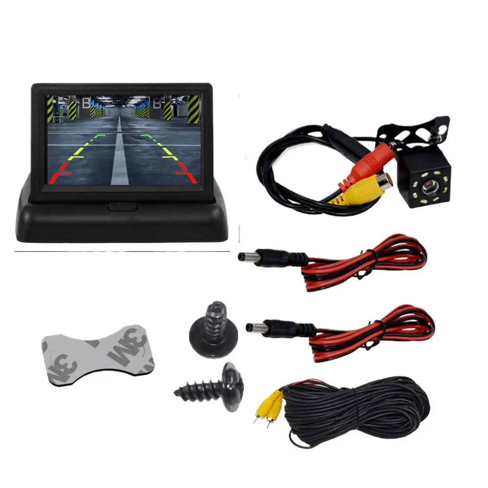 

Car Monitor Display Foldable Color TFT LCD 4.3 Inch Mirror HD Screen for Rear View Camera Backup Reaverse