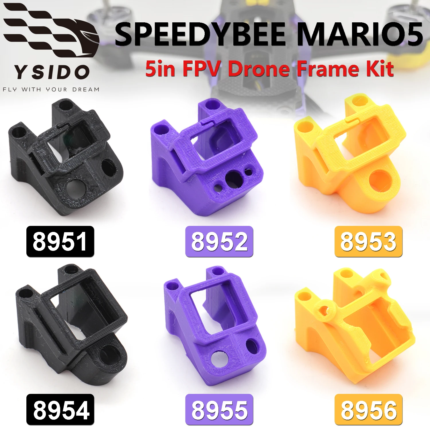 YSIDO SpeedyBee Mario5 5-Zoll FPV Drohnen-Rahmenkit O4 / O3 GPS-Antennen-TPU-Halterung 3D-gedruckte feste Halterung Ersatzteil DIY