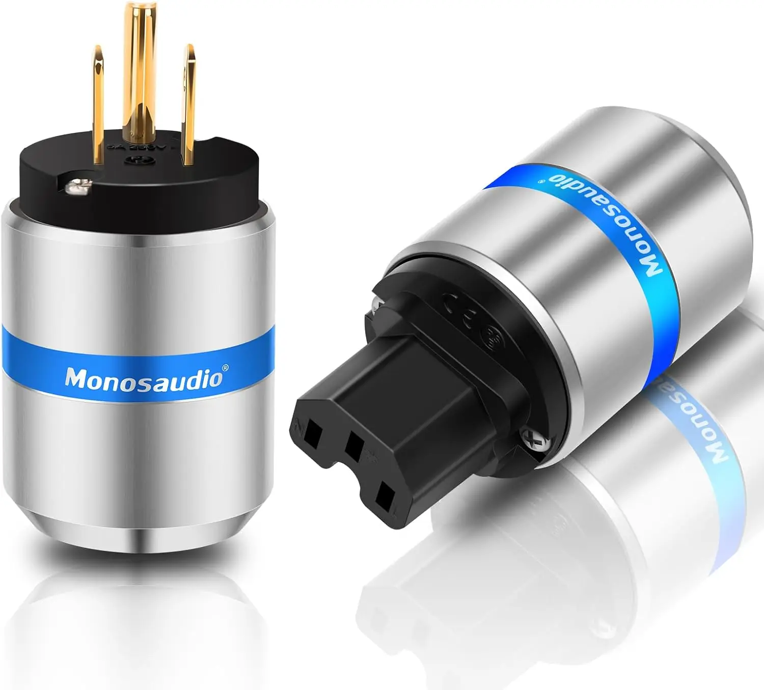 Monosaudio Power Plug Pure Copper 15A/125V 10A/250V IEC C13/C15 Power Connector Hi-end Audio Power Plug for DIY Audiophile Power