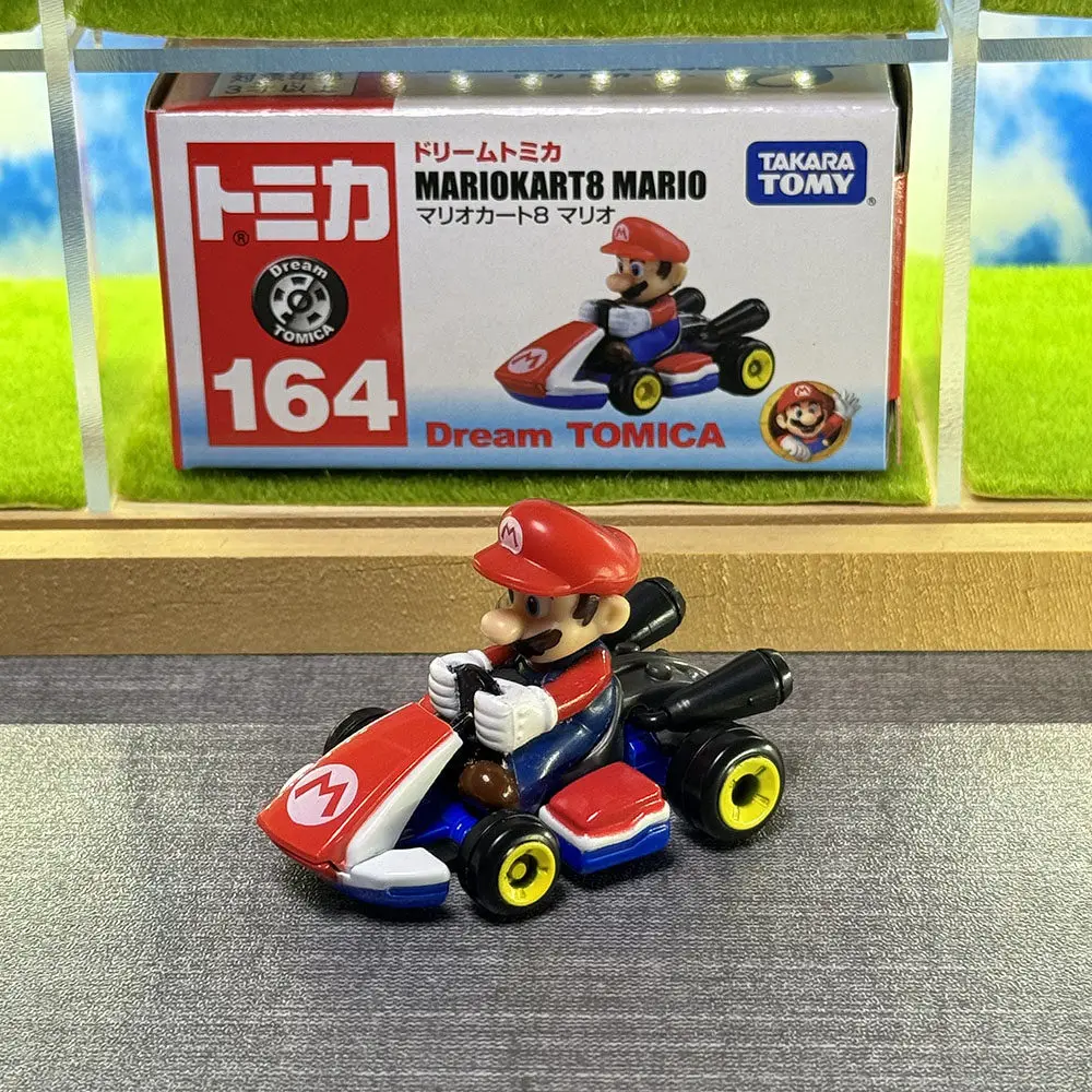 Original TAKARA TOMY Dream Tomica No.164 Mario Kart 8 Mario Super Mario Diecast Alloy Model Car Collectible Gift for Kids