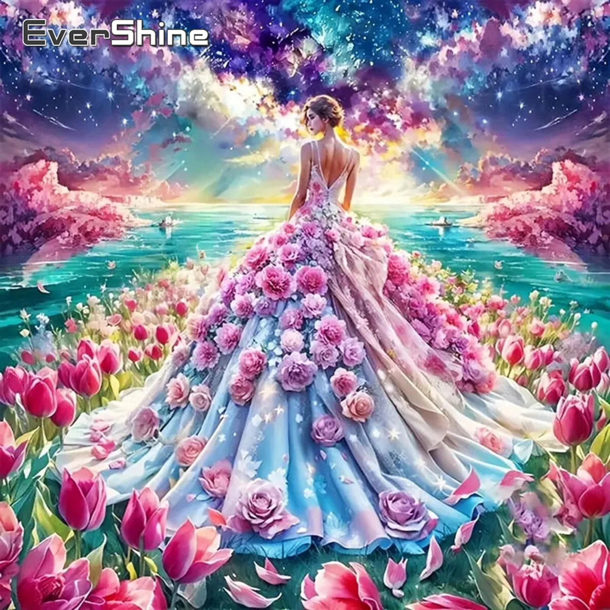 Evershine Frau Diamant Malerei Neue Kollektion Porträt Diamant Mosaik Rose Blume Kreuzstich Kit Wand Dekor
