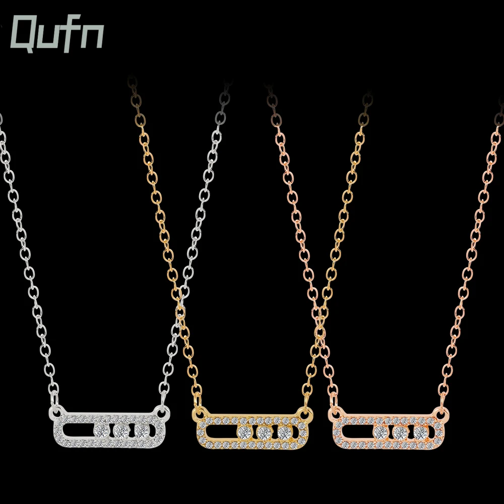 Shiny Rhinestone Geometry Fashion Pendant Necklace Women Sweet Iced Out Clavicle Temperament Bling For Female Party Charm Gifts