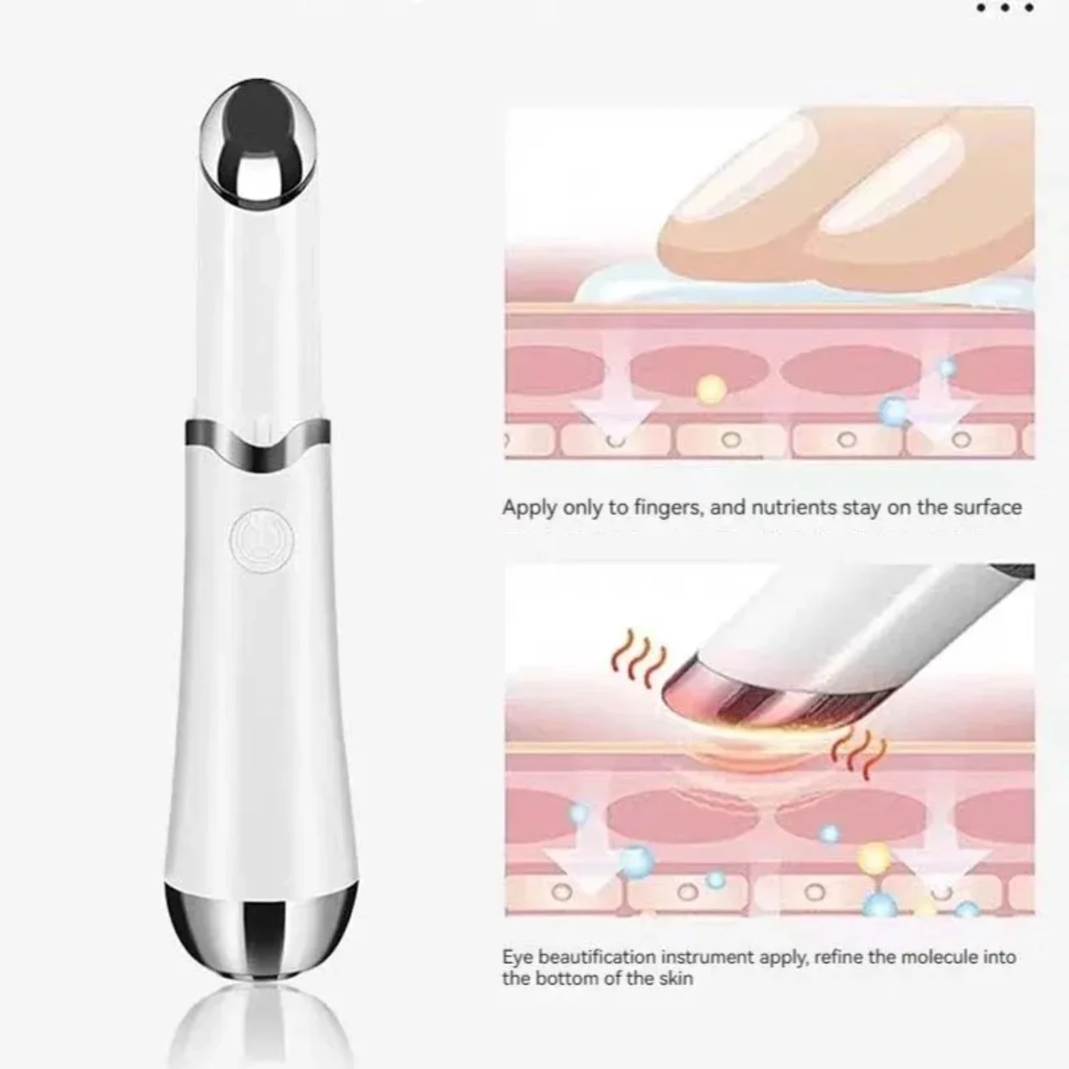 Mini Eye Massager to Remove Eye Bags Eye Beauty Instrument to Eliminate Fatigue Charging Hot Compress Beauty Eye Pen Massager