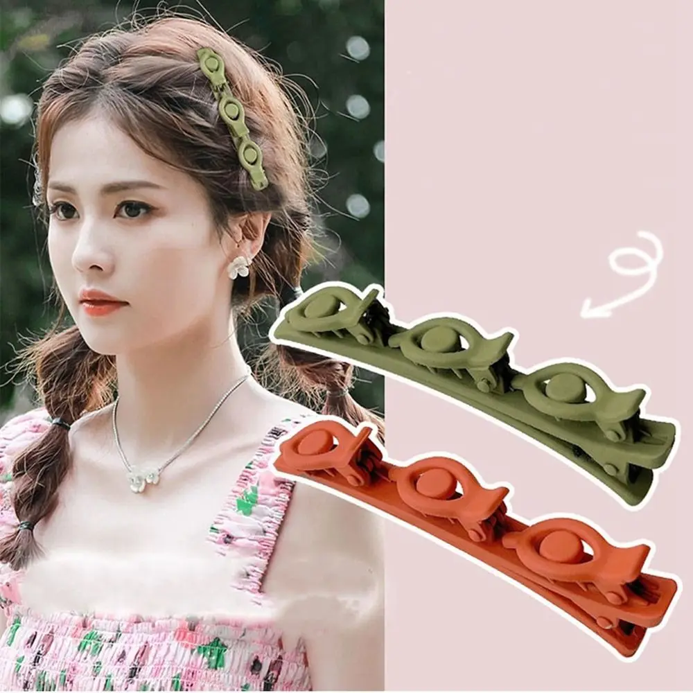 Elegant Side Barrettes Braided Hair Clip Plastic Hairpin Duckbill Clip Headwear Korean Style Bangs Clip Daily