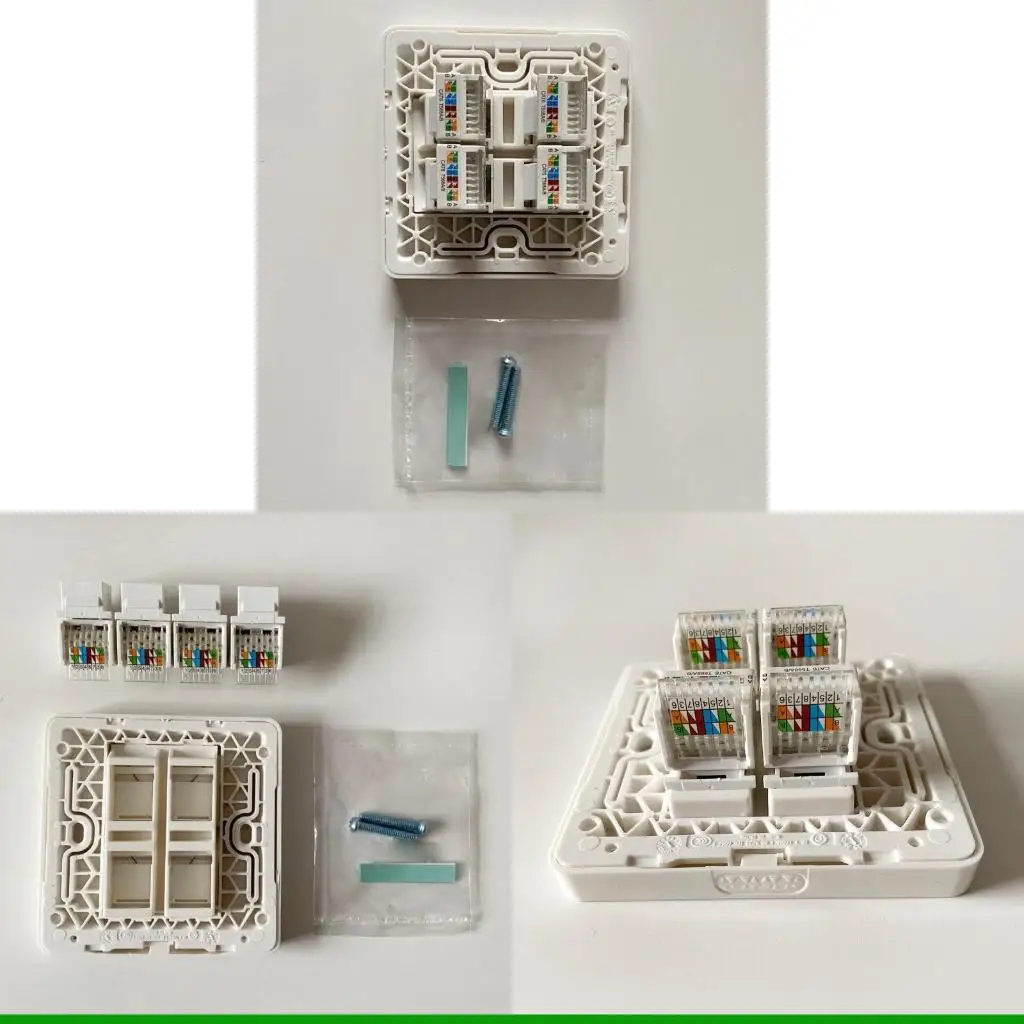 

U55C 4-портовая сетевая настенная панель RJ45 CAt6 с разъемом «мама-мама» без инструментов