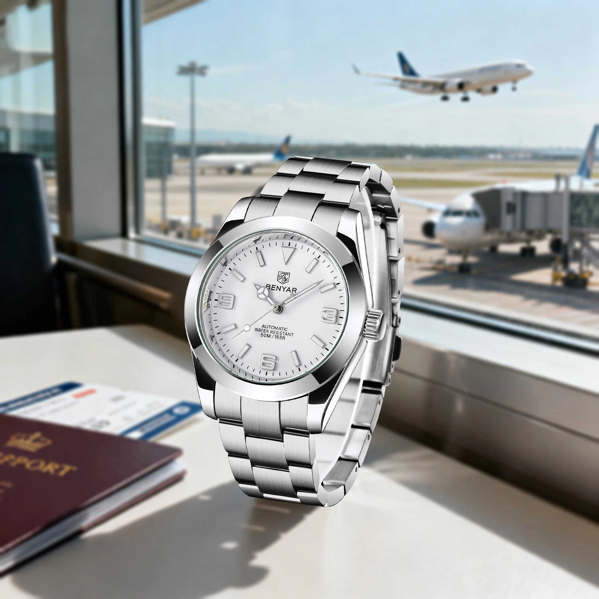 BENYAR 2026 Men's Automatic Mechanical Watch Cost-Effective Limited-Time Special Offer Stainless Steel Hardlex Mirror Luminous