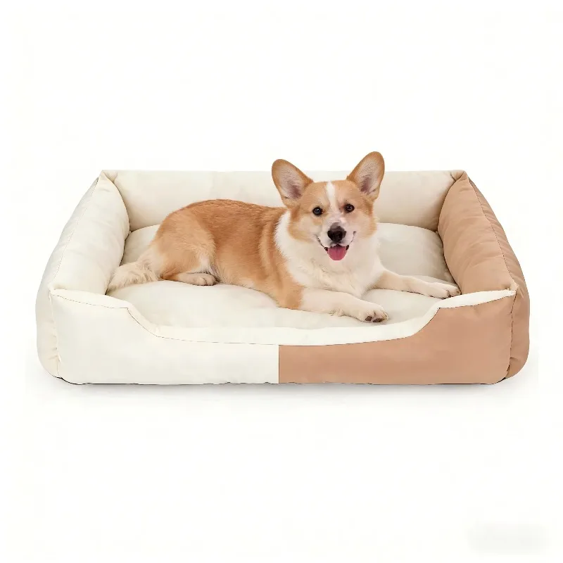 Customized Washable Dog Bed High Quality Fabric Comfortable Super Soft Fashionable Rectangular Pet Bed