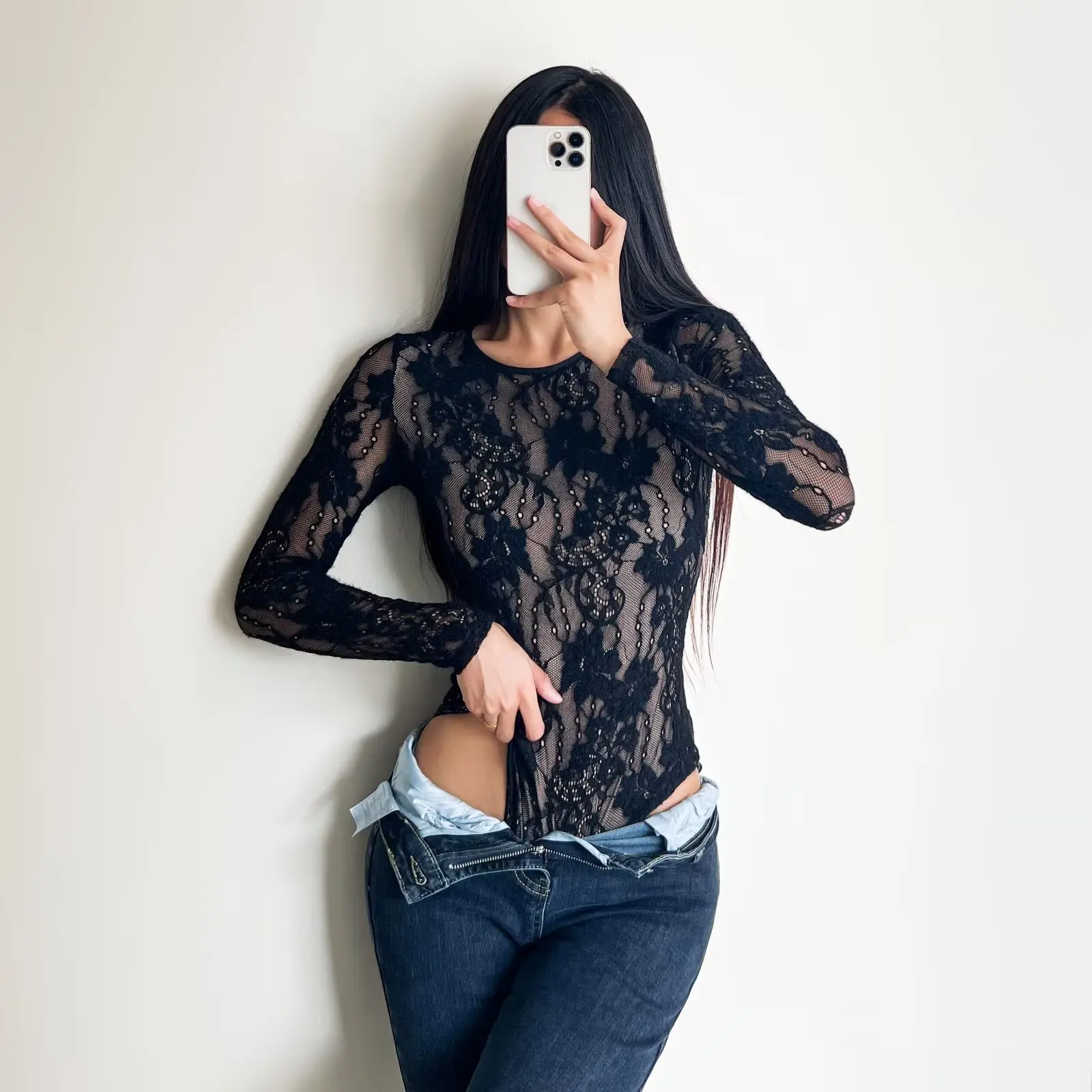 Peleles ajustados de estilo dulce y picante, mono de encaje de doble capa para mujer, ropa de abrigo y ropa interior Pure Desire para vacaciones en la playa