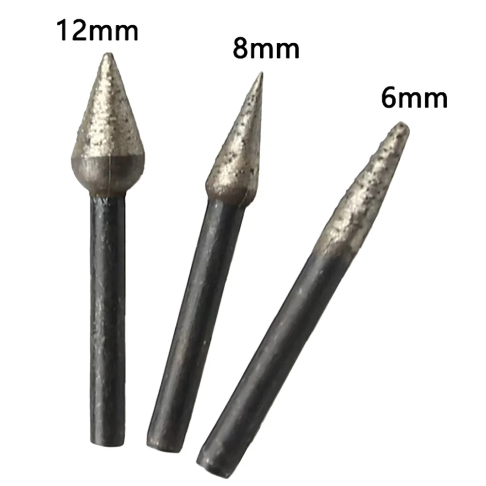 Cabeça de moagem ponto abrasivo moedor de ar broca de bancada 6mm haste diamante od 6/8/12/14mm cone sinterizado prático
