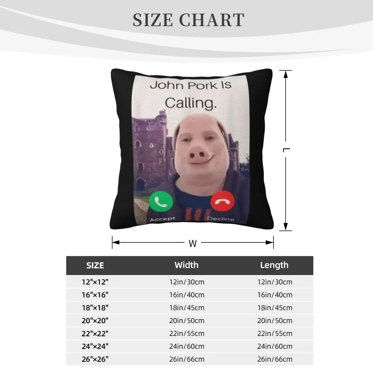 John Pork Is Calling Answer Call Phone Dakimakura Cushion Cover Pillow Covers Decorative Pillow Case Pillow Cover